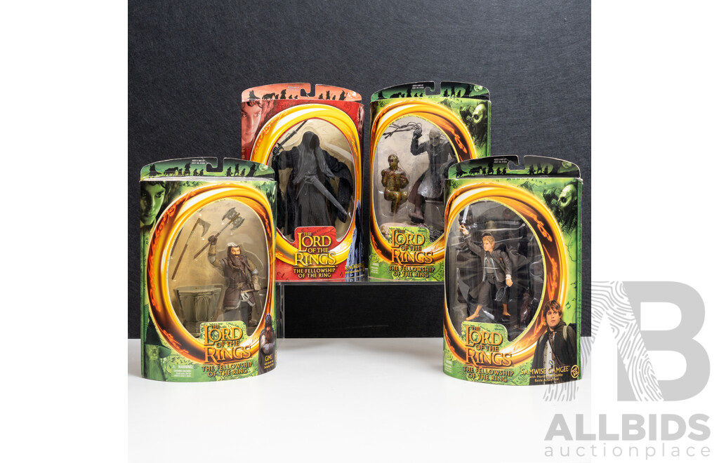 Lord of the Rings Orc Overseer, Gimliand, Ringwraith and Samwise Gamgee Figures in Original Packaging by Toy Biz (4)