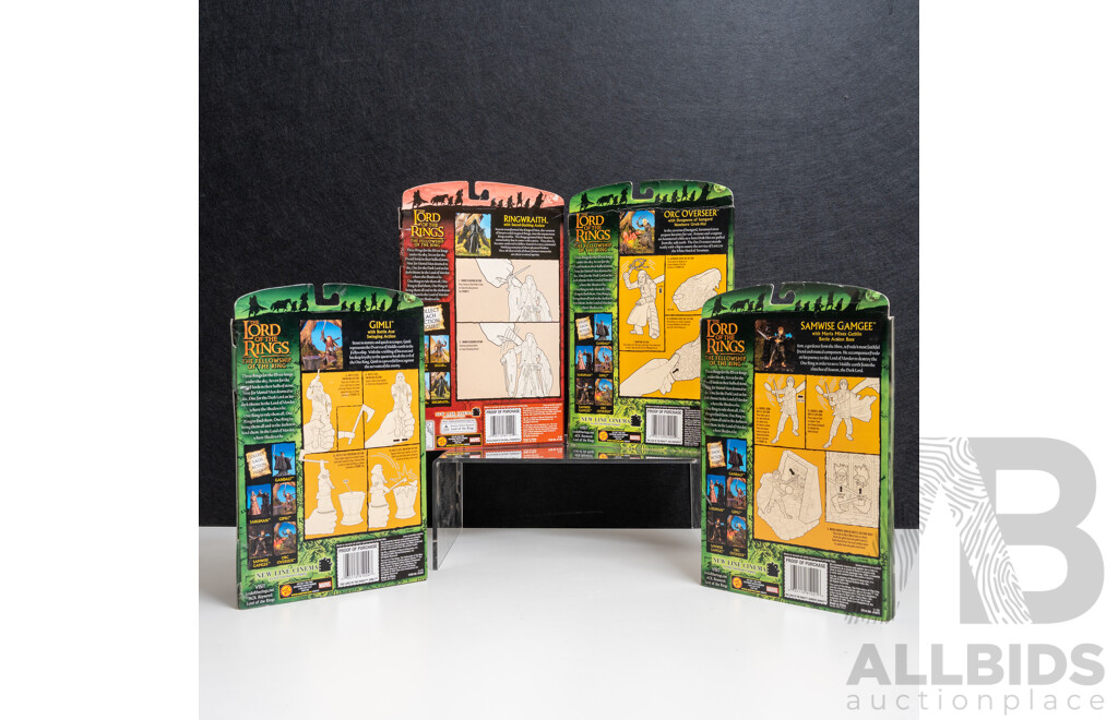 Lord of the Rings Orc Overseer, Gimliand, Ringwraith and Samwise Gamgee Figures in Original Packaging by Toy Biz (4)