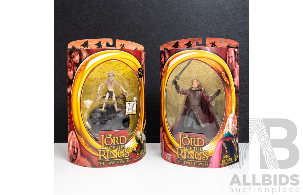 Lord of the Rings Gollum and King Theoden Figures in Original Boxes by Toy Biz