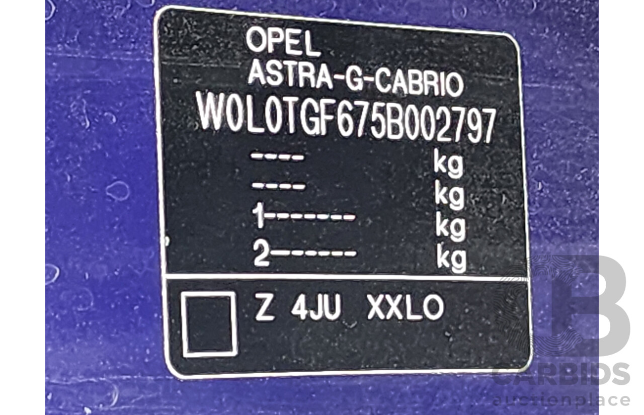 9/2005 Holden Astra Convertible TS 2d Convertible Blue 2.2L