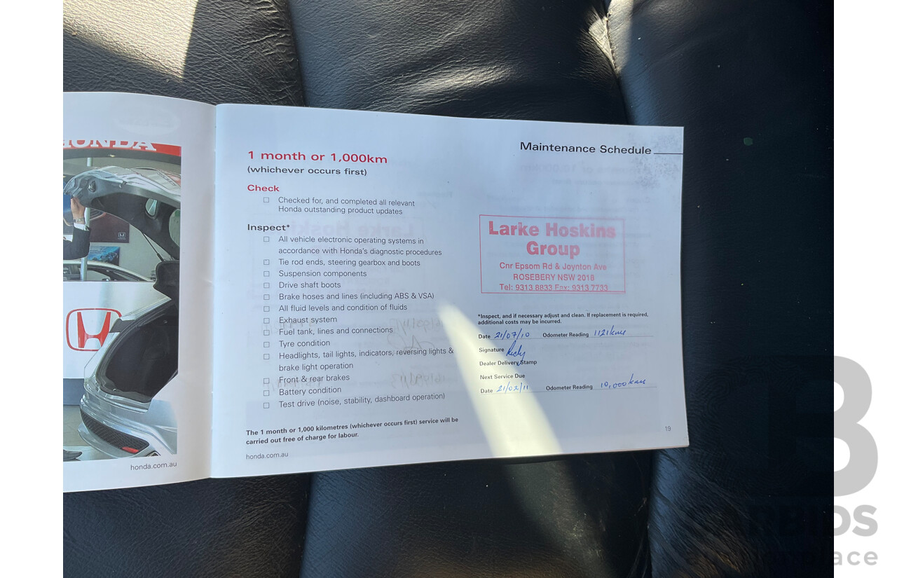 3/2010 Honda Odyssey Luxury RB 4d Wagon White 2.4L