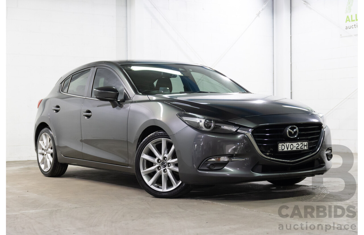 02/2018 Mazda Mazda3 SP25 GT (FWD) BN MY18 5D Hatchback Machine Grey Metallic 2.5L
