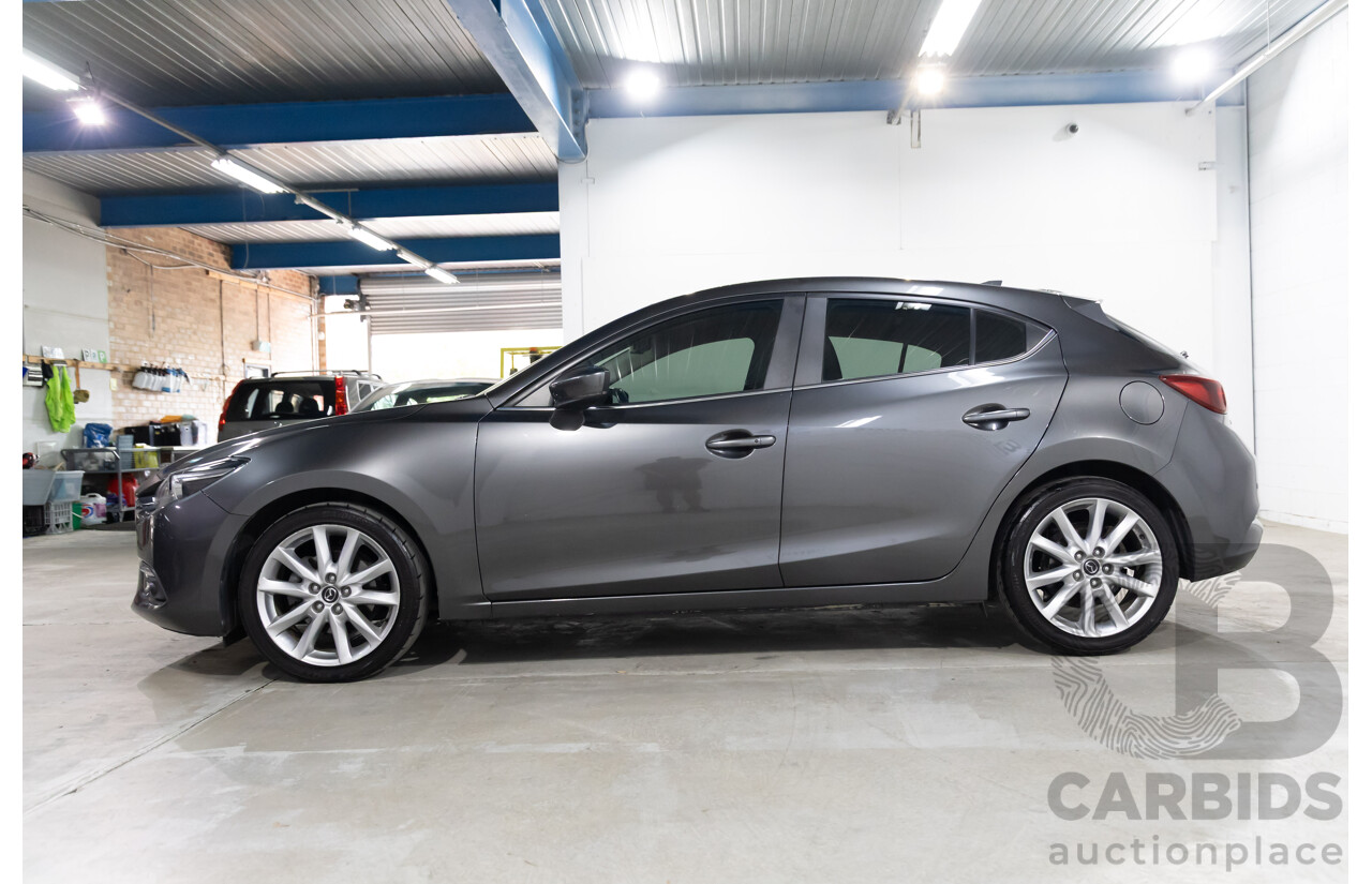 02/2018 Mazda Mazda3 SP25 GT (FWD) BN MY18 5D Hatchback Machine Grey Metallic 2.5L