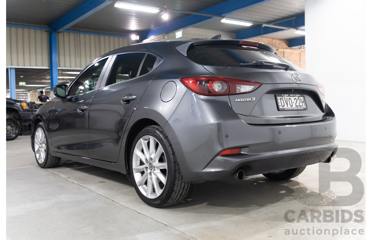02/2018 Mazda Mazda3 SP25 GT (FWD) BN MY18 5D Hatchback Machine Grey Metallic 2.5L