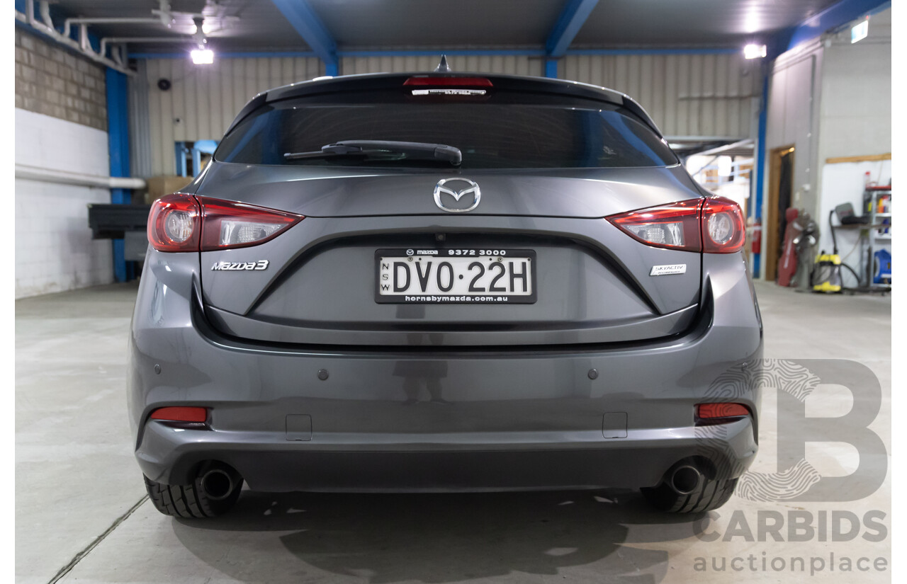 02/2018 Mazda Mazda3 SP25 GT (FWD) BN MY18 5D Hatchback Machine Grey Metallic 2.5L