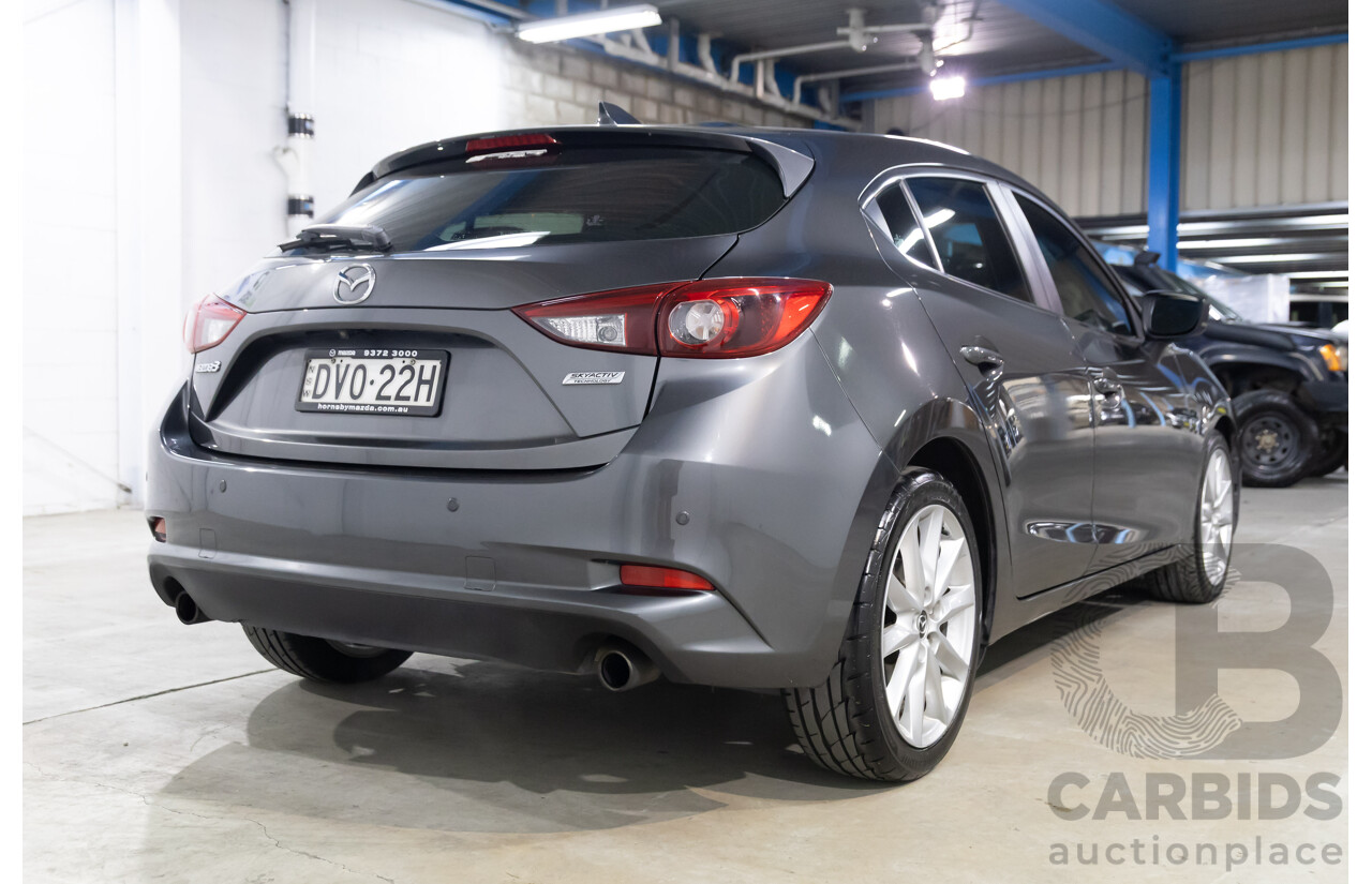 02/2018 Mazda Mazda3 SP25 GT (FWD) BN MY18 5D Hatchback Machine Grey Metallic 2.5L