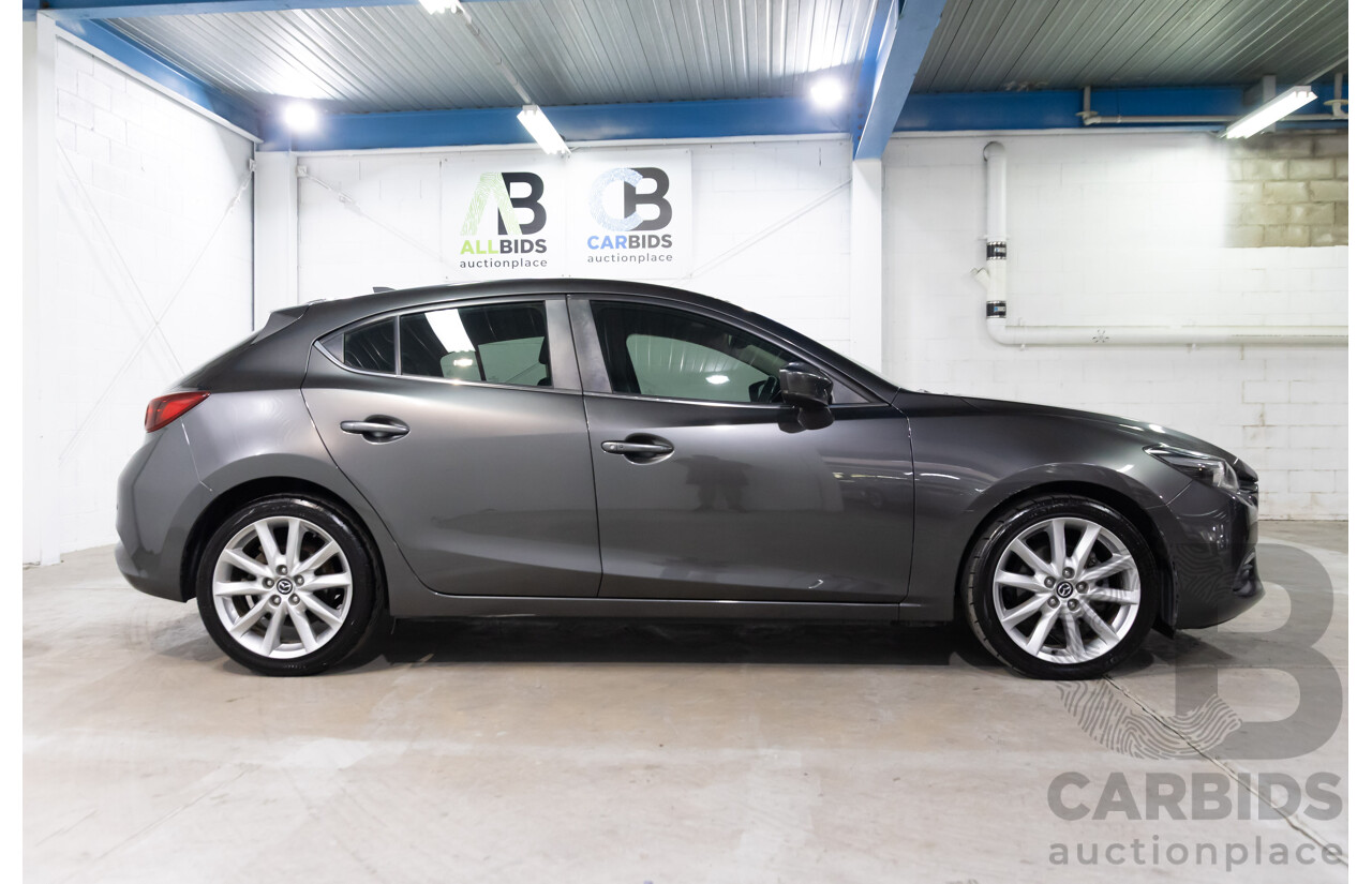 02/2018 Mazda Mazda3 SP25 GT (FWD) BN MY18 5D Hatchback Machine Grey Metallic 2.5L