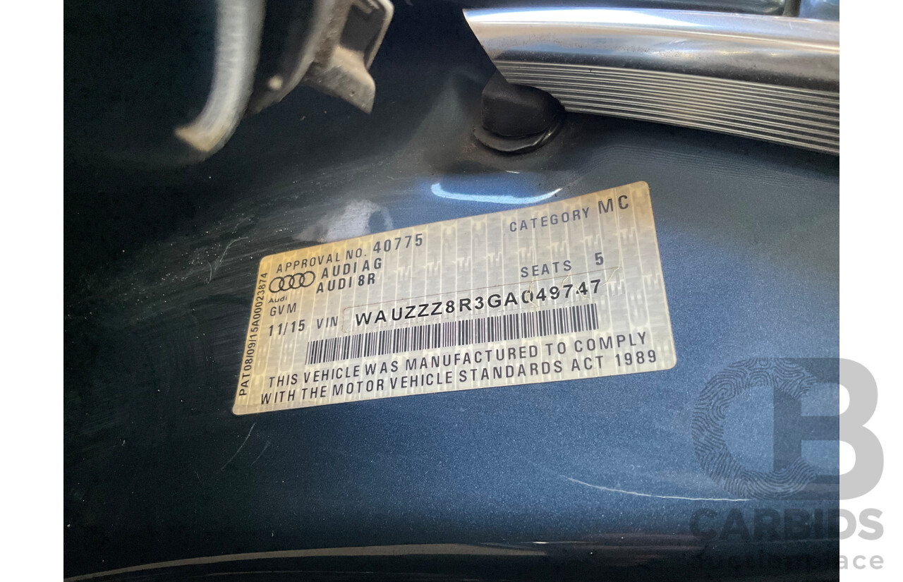 11/2015 Audi Q5 2.0 TFSI Quattro (AWD) 8R MY16 4d Wagon Utopia Blue Metallic Turbo 2.0L