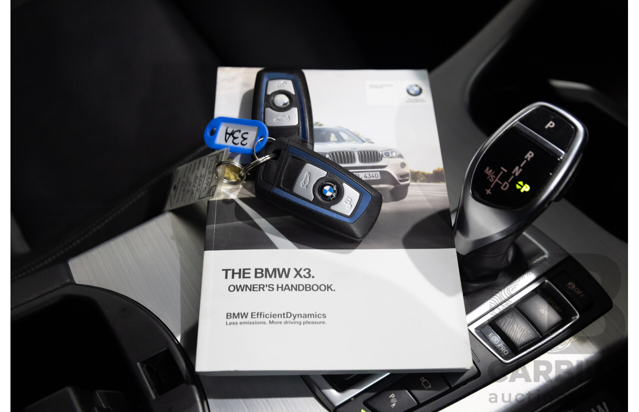 05/2015 BMW X3 XDrive30d M Sport LCI F25 MY15 4d Wagon Black Sapphire Metallic Turbo Diesel 3.0L