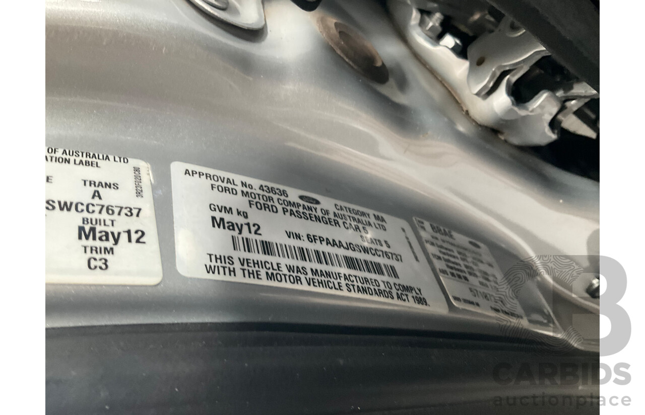 05/2012 Ford G6 Limited Edition FG MK2 4d Sedan Lightning Strike Metallic 4.0L