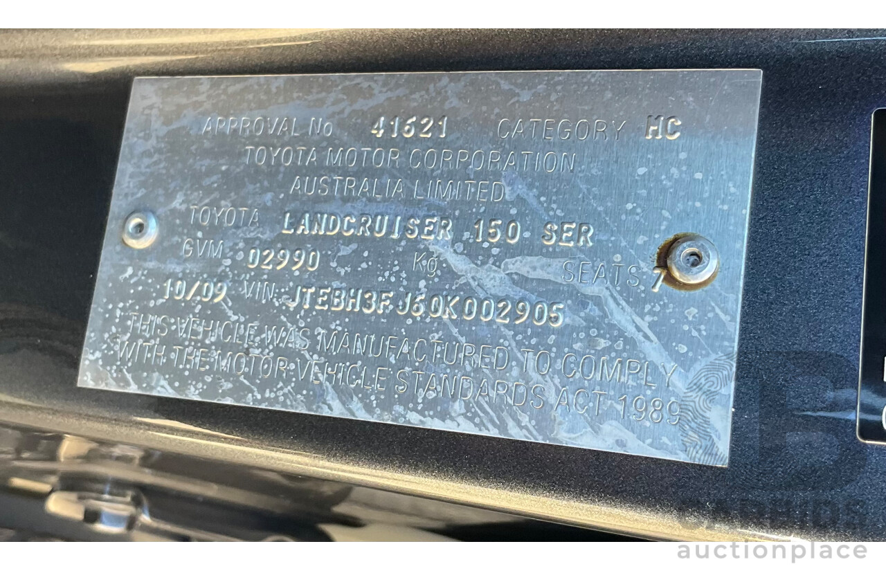 1/2009 Toyota Landcruiser Prado Kakadu (4x4) KDJ150R 4d Wagon Graphite Grey Turbo Diesel 3.0L