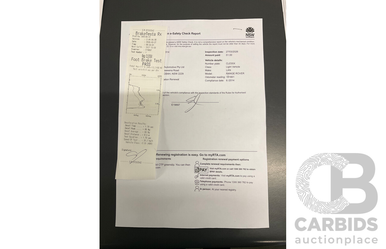 6/2014 Land Rover Range Rover Vogue TDV6 LG MY14.5 4d Wagon Fuji White Twin Turbo Diesel V6 3.0L