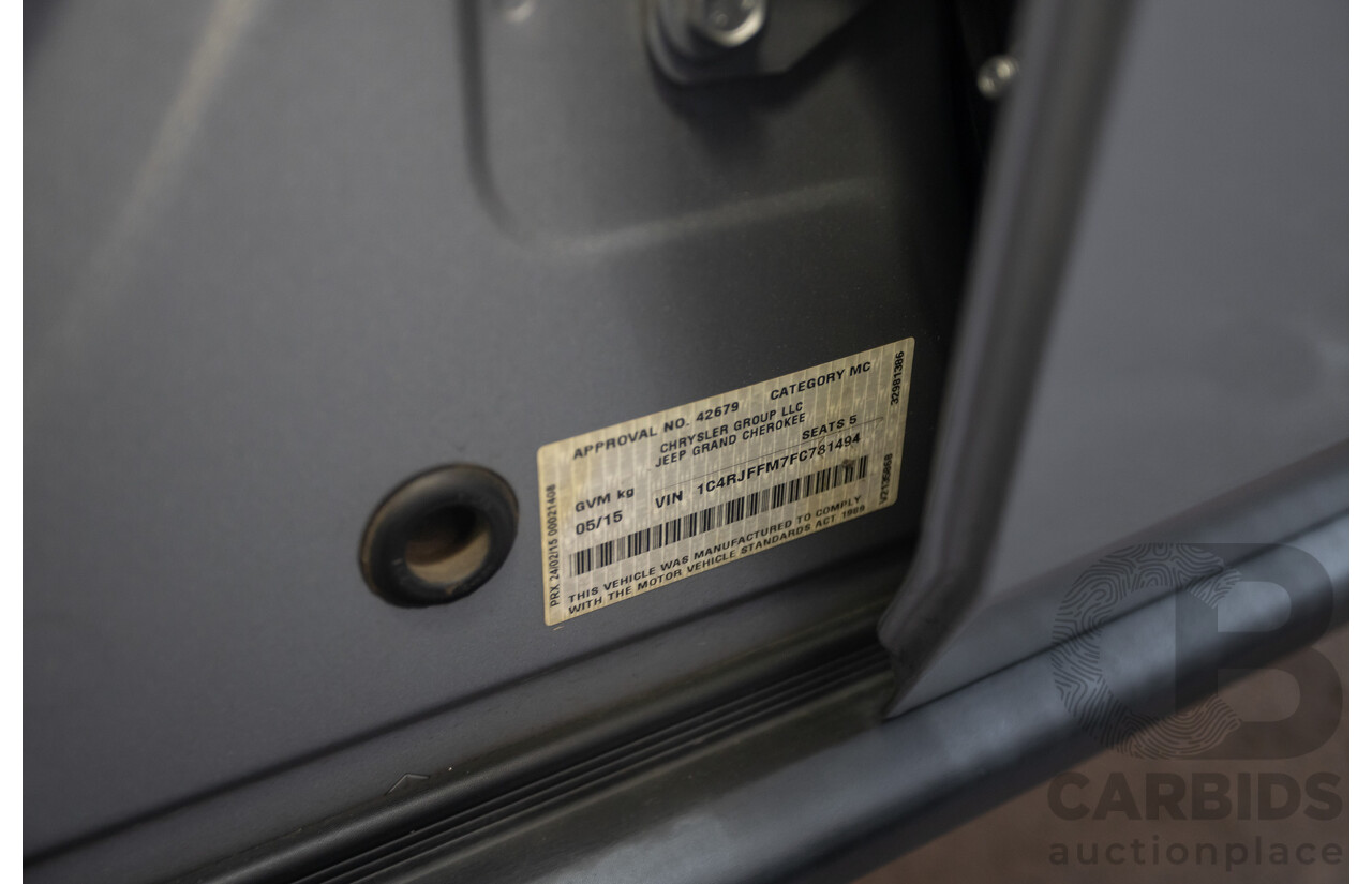 5/2015 Jeep Grand Cherokee Limited (4x4) WK MY15 4d Wagon Billet Silver Metallic Turbo Diesel V6 3.0L