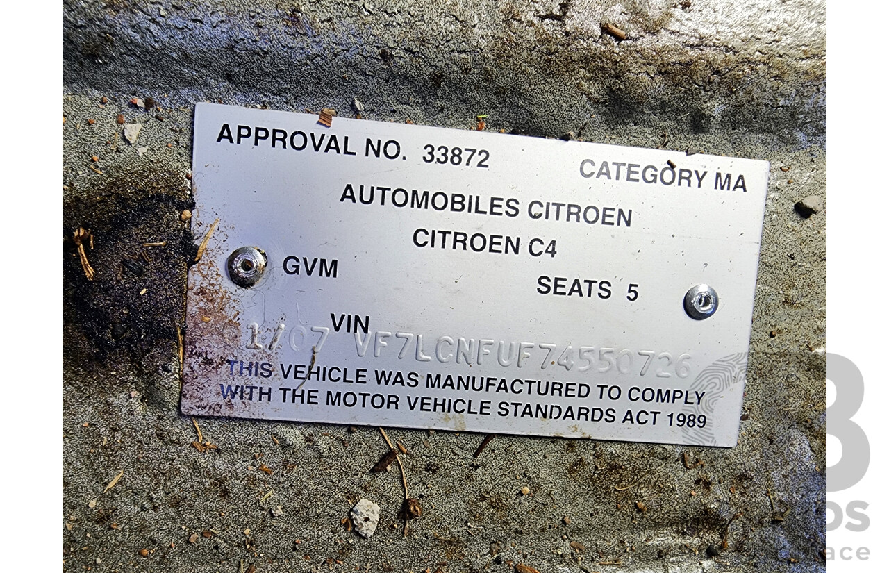 1/2007 Citroen C4 SX  5d Hatchback Blue 1.6L