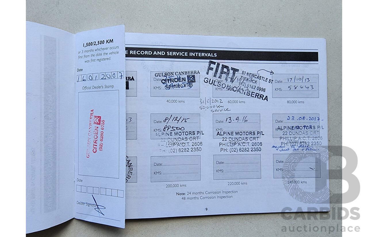 1/2007 Citroen C4 SX  5d Hatchback Blue 1.6L