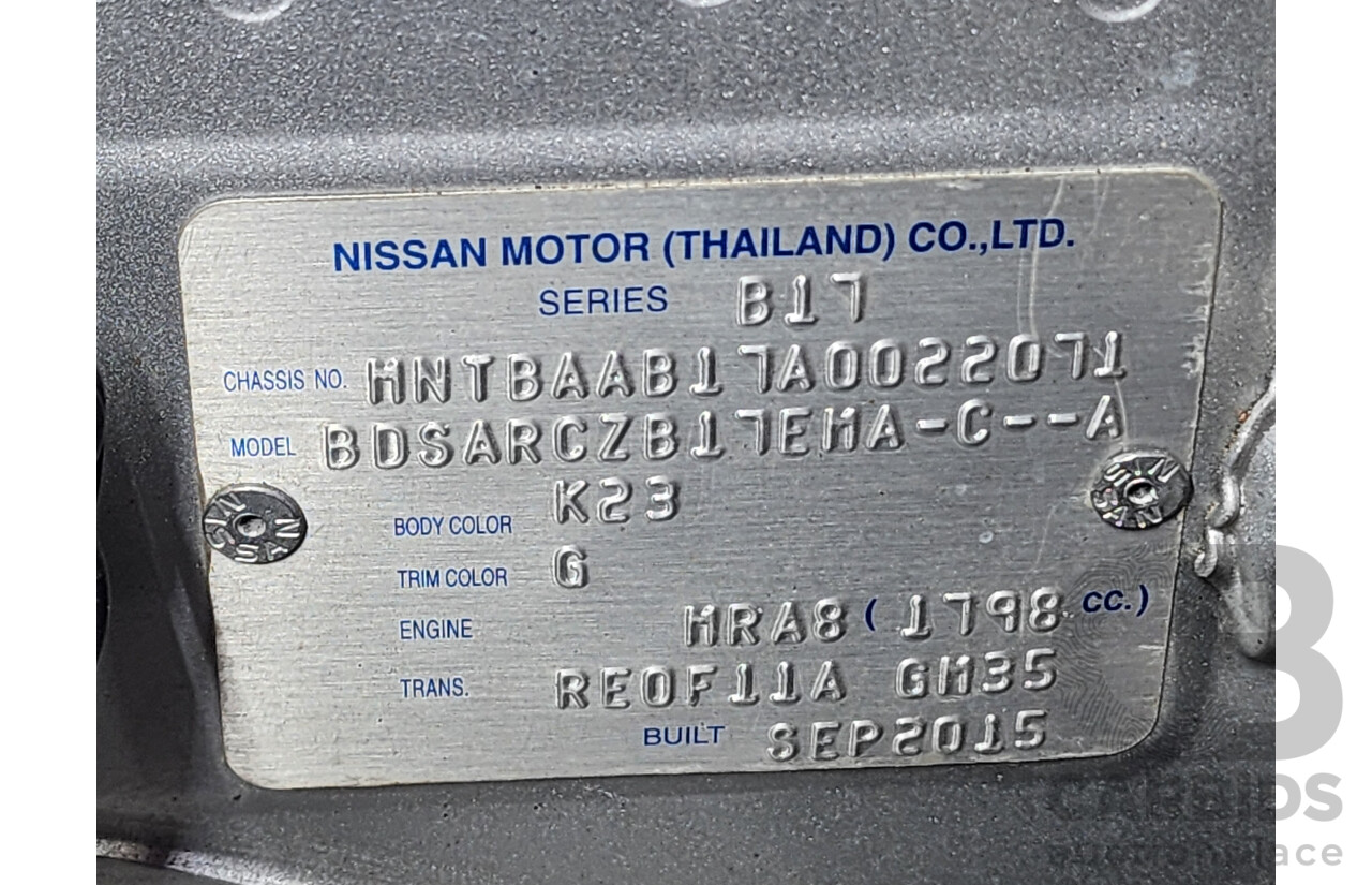 3/2016 Nissan Pulsar ST B17 SERIES 2 4d Sedan Silver 1.8L