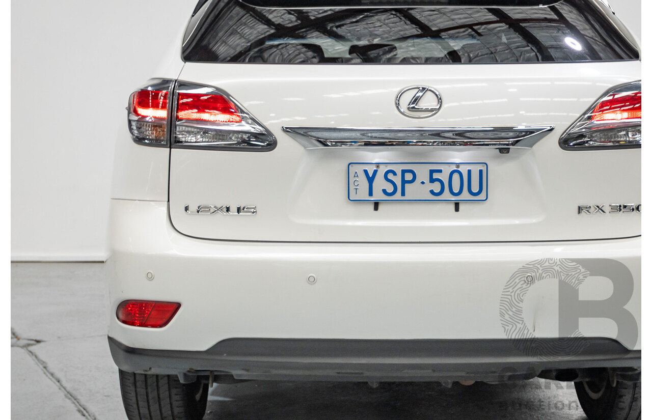 9/2013 Lexus RX350 Luxury GGL15R MY12 4d Wagon White Pearl V6 3.5L