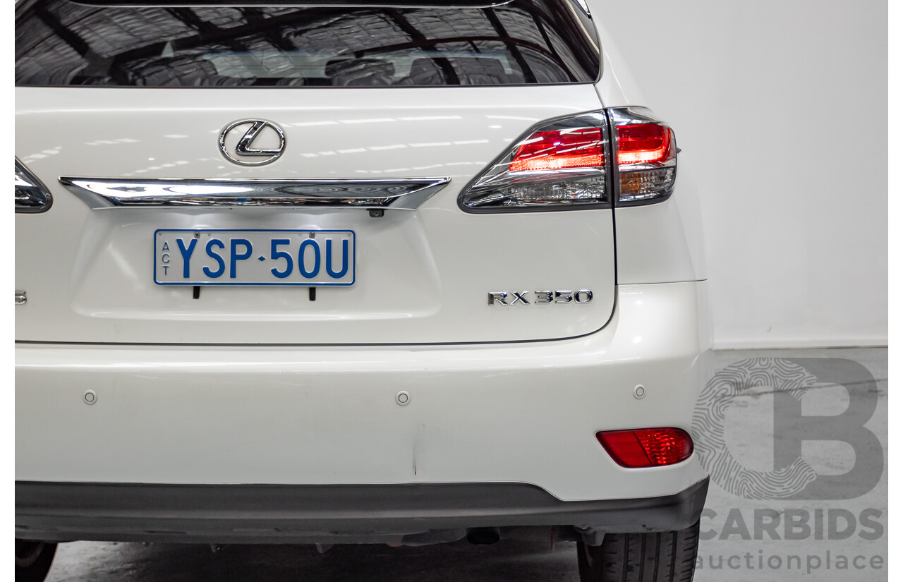 9/2013 Lexus RX350 Luxury GGL15R MY12 4d Wagon White Pearl V6 3.5L