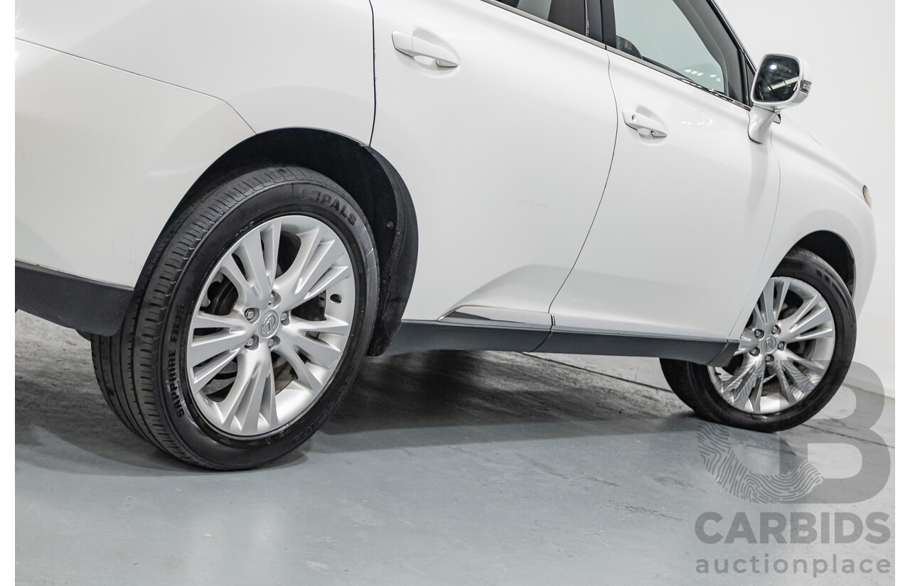 9/2013 Lexus RX350 Luxury GGL15R MY12 4d Wagon White Pearl V6 3.5L