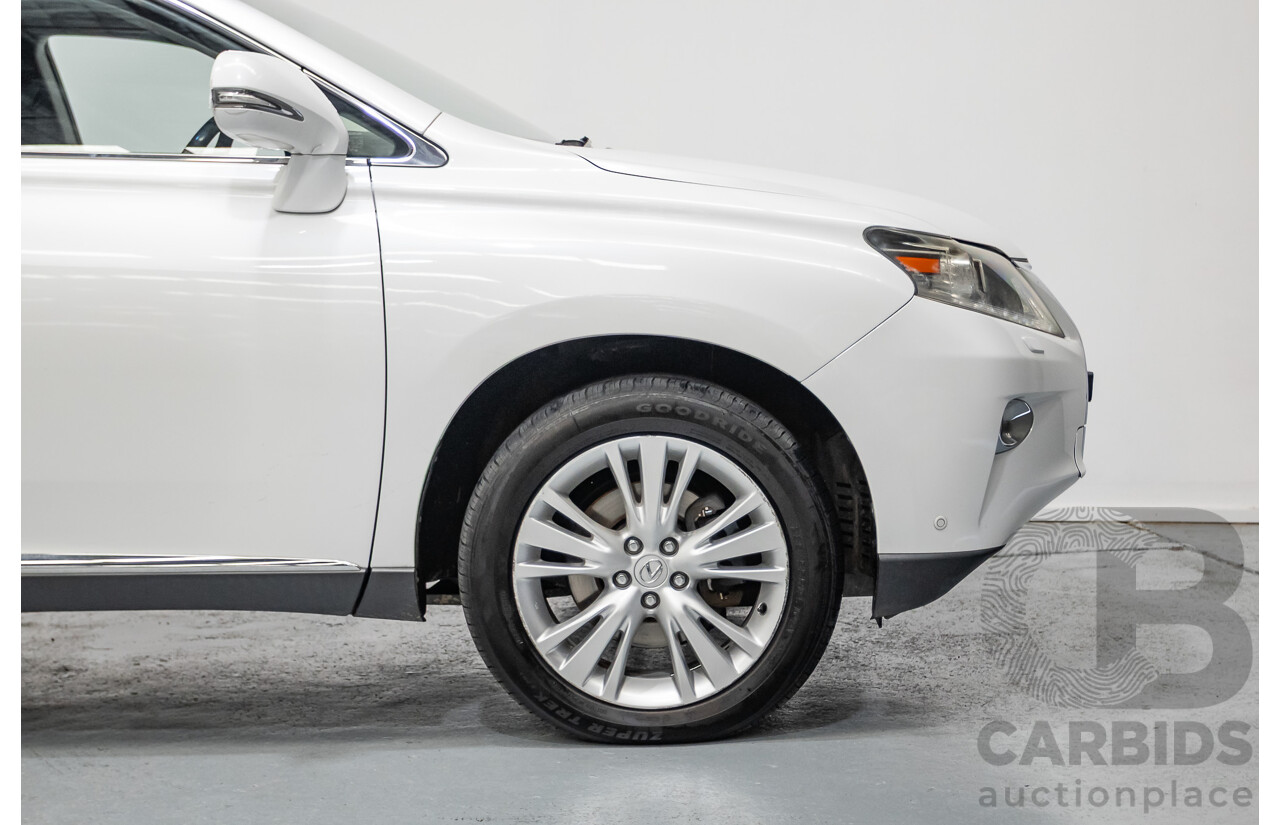 9/2013 Lexus RX350 Luxury GGL15R MY12 4d Wagon White Pearl V6 3.5L