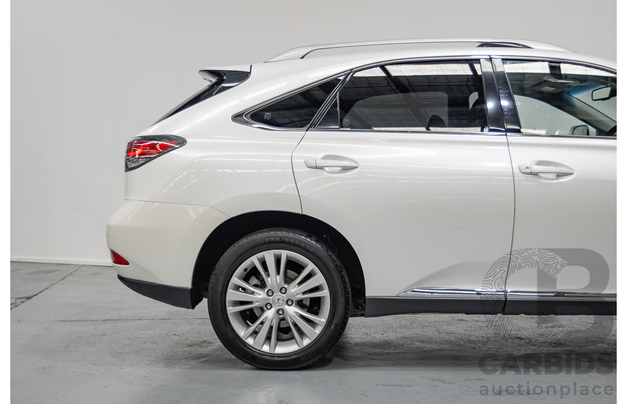 9/2013 Lexus RX350 Luxury GGL15R MY12 4d Wagon White Pearl V6 3.5L