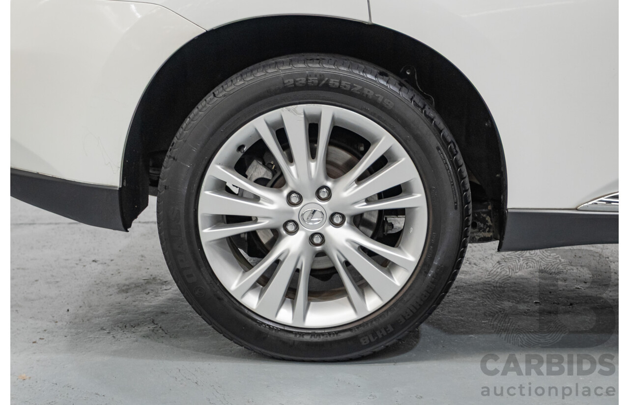 9/2013 Lexus RX350 Luxury GGL15R MY12 4d Wagon White Pearl V6 3.5L