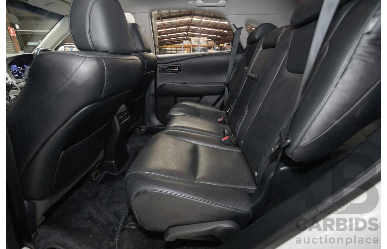 9/2013 Lexus RX350 Luxury GGL15R MY12 4d Wagon White Pearl V6 3.5L