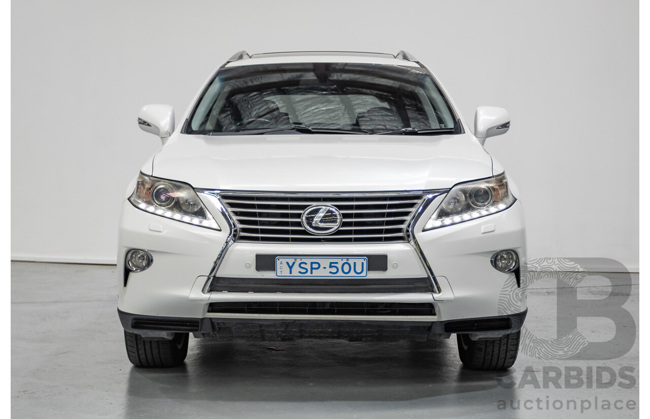 9/2013 Lexus RX350 Luxury GGL15R MY12 4d Wagon White Pearl V6 3.5L