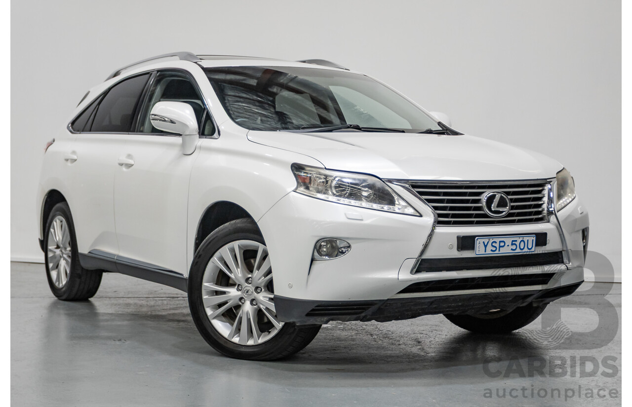 9/2013 Lexus RX350 Luxury GGL15R MY12 4d Wagon White Pearl V6 3.5L