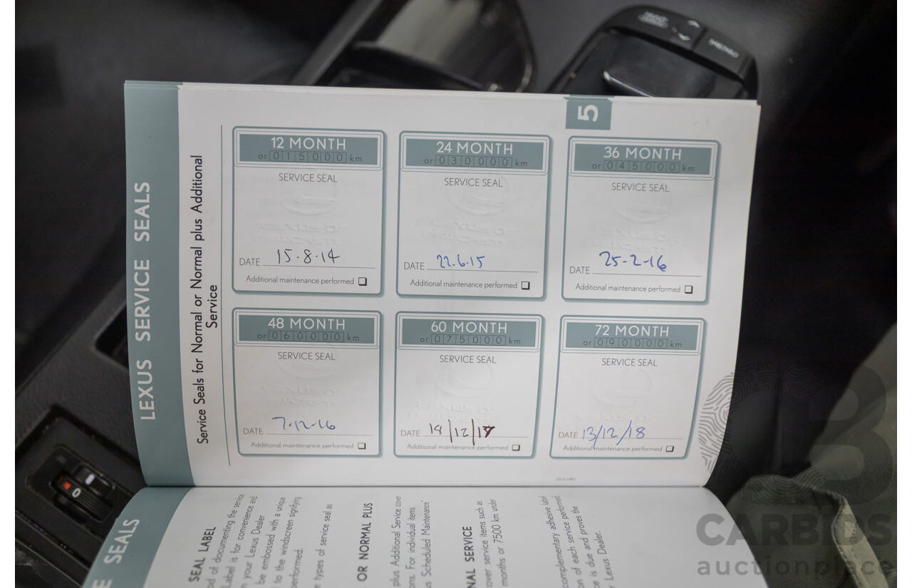 9/2013 Lexus RX350 Luxury GGL15R MY12 4d Wagon White Pearl V6 3.5L