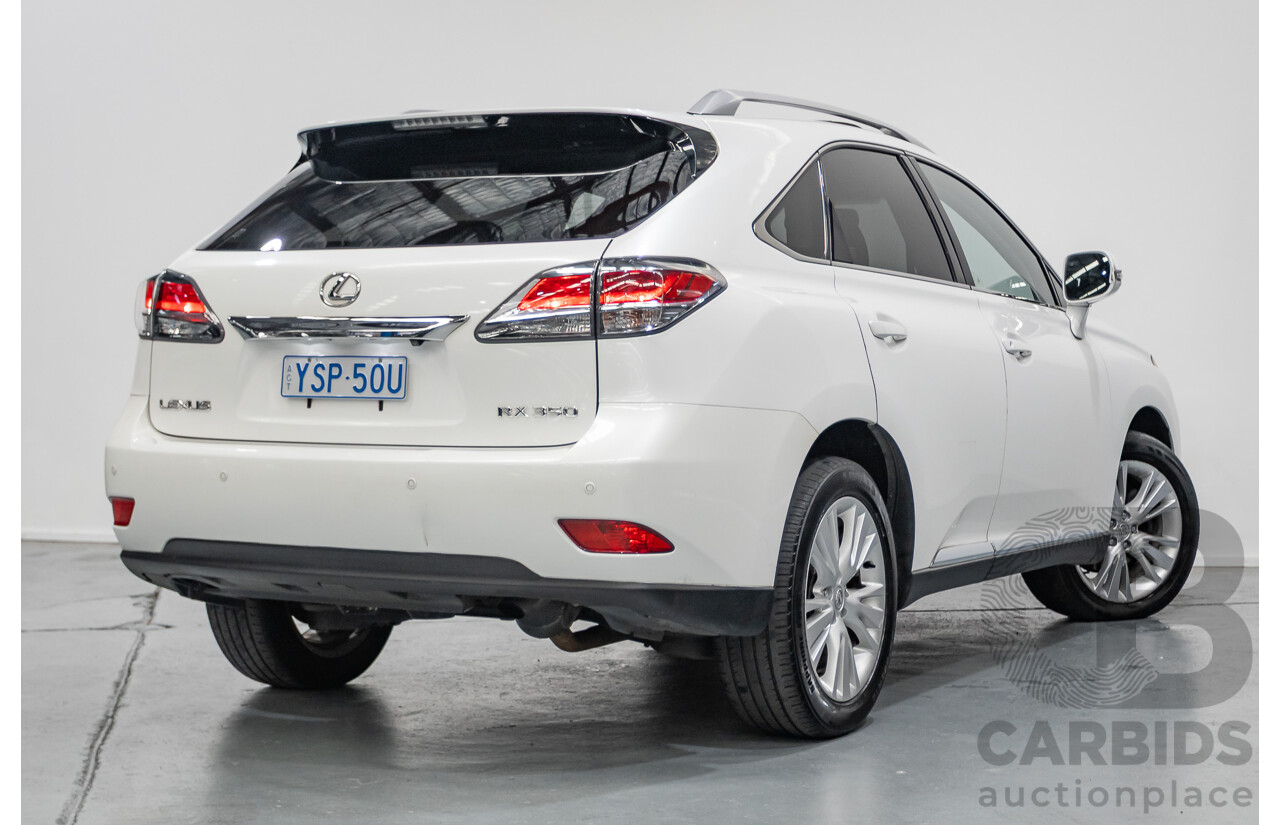9/2013 Lexus RX350 Luxury GGL15R MY12 4d Wagon White Pearl V6 3.5L