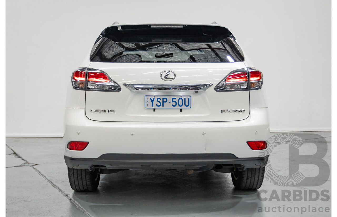 9/2013 Lexus RX350 Luxury GGL15R MY12 4d Wagon White Pearl V6 3.5L