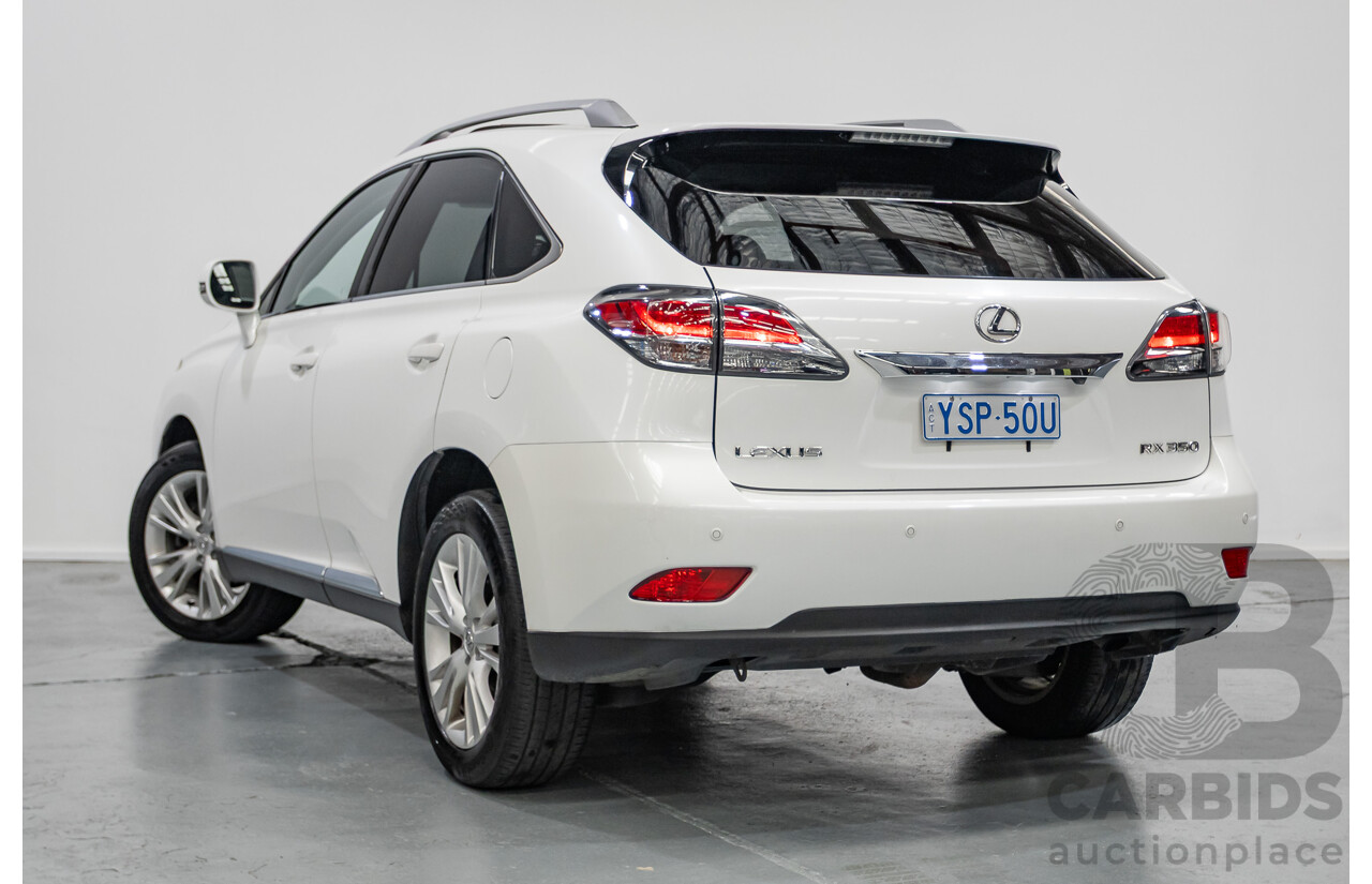 9/2013 Lexus RX350 Luxury GGL15R MY12 4d Wagon White Pearl V6 3.5L