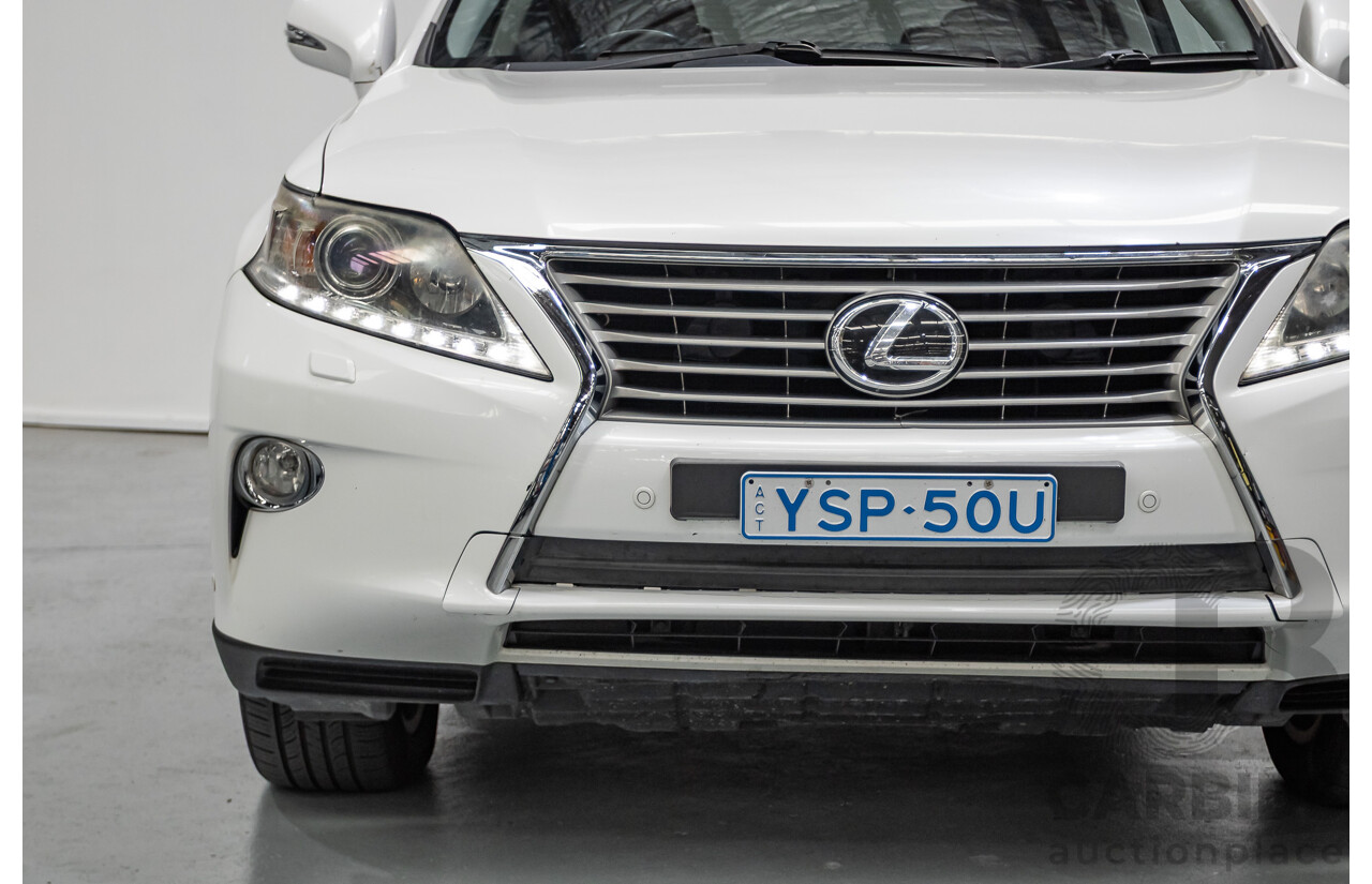 9/2013 Lexus RX350 Luxury GGL15R MY12 4d Wagon White Pearl V6 3.5L