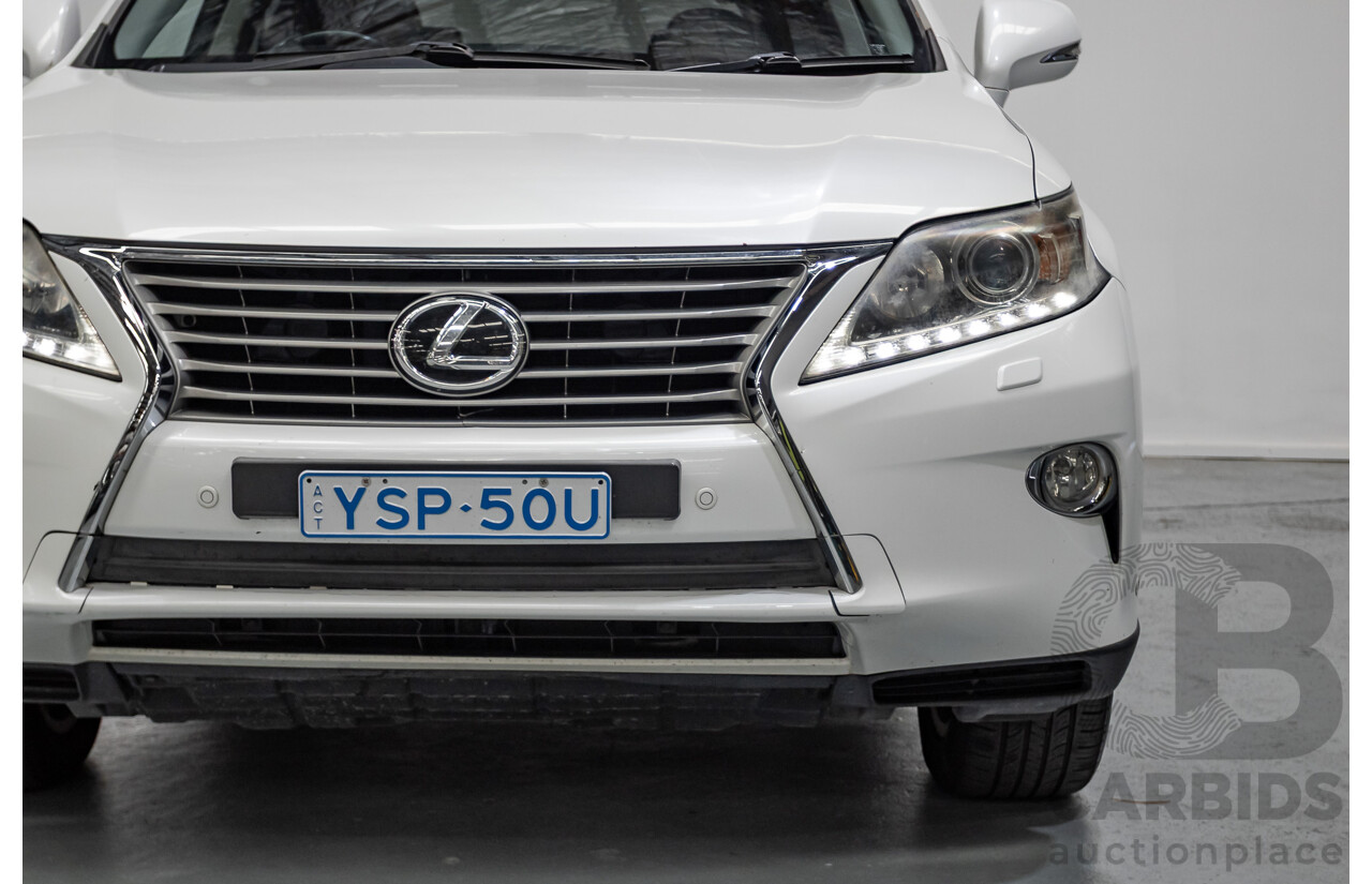 9/2013 Lexus RX350 Luxury GGL15R MY12 4d Wagon White Pearl V6 3.5L