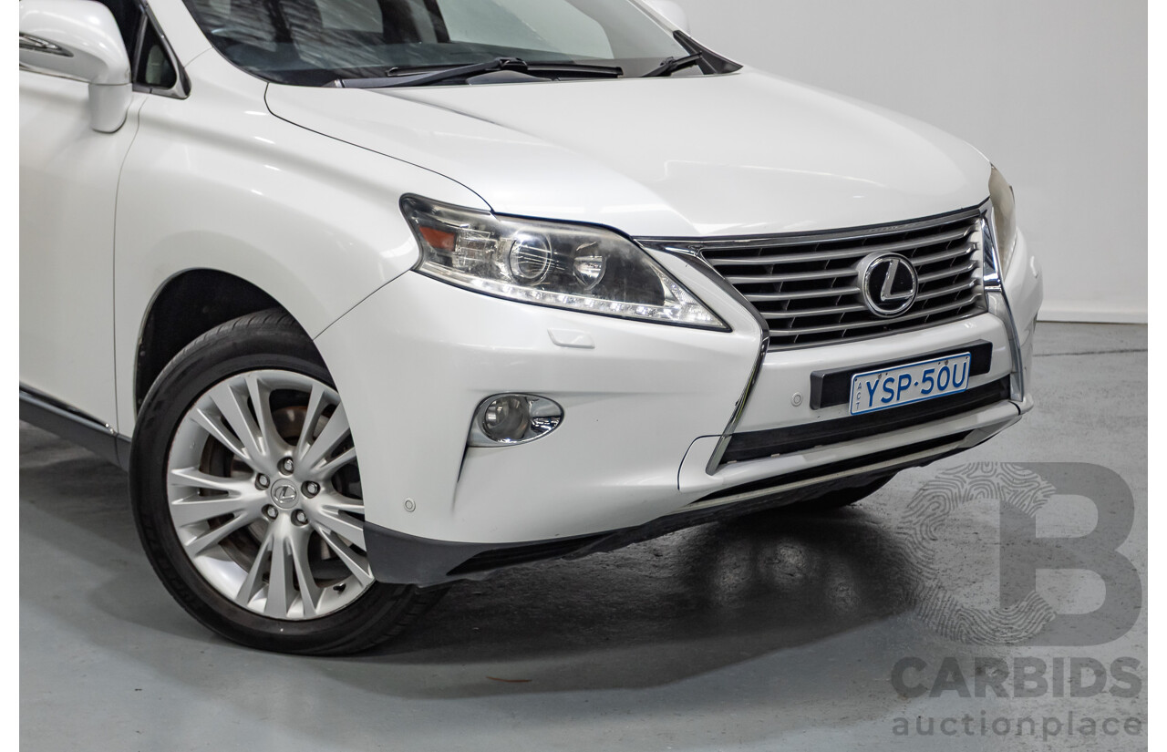 9/2013 Lexus RX350 Luxury GGL15R MY12 4d Wagon White Pearl V6 3.5L