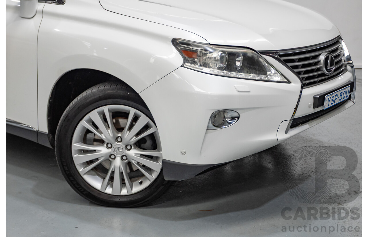 9/2013 Lexus RX350 Luxury GGL15R MY12 4d Wagon White Pearl V6 3.5L