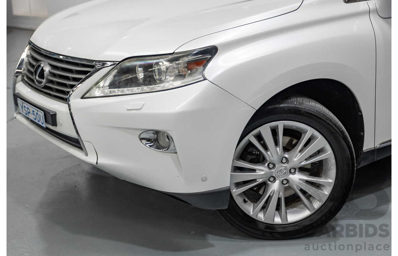 9/2013 Lexus RX350 Luxury GGL15R MY12 4d Wagon White Pearl V6 3.5L