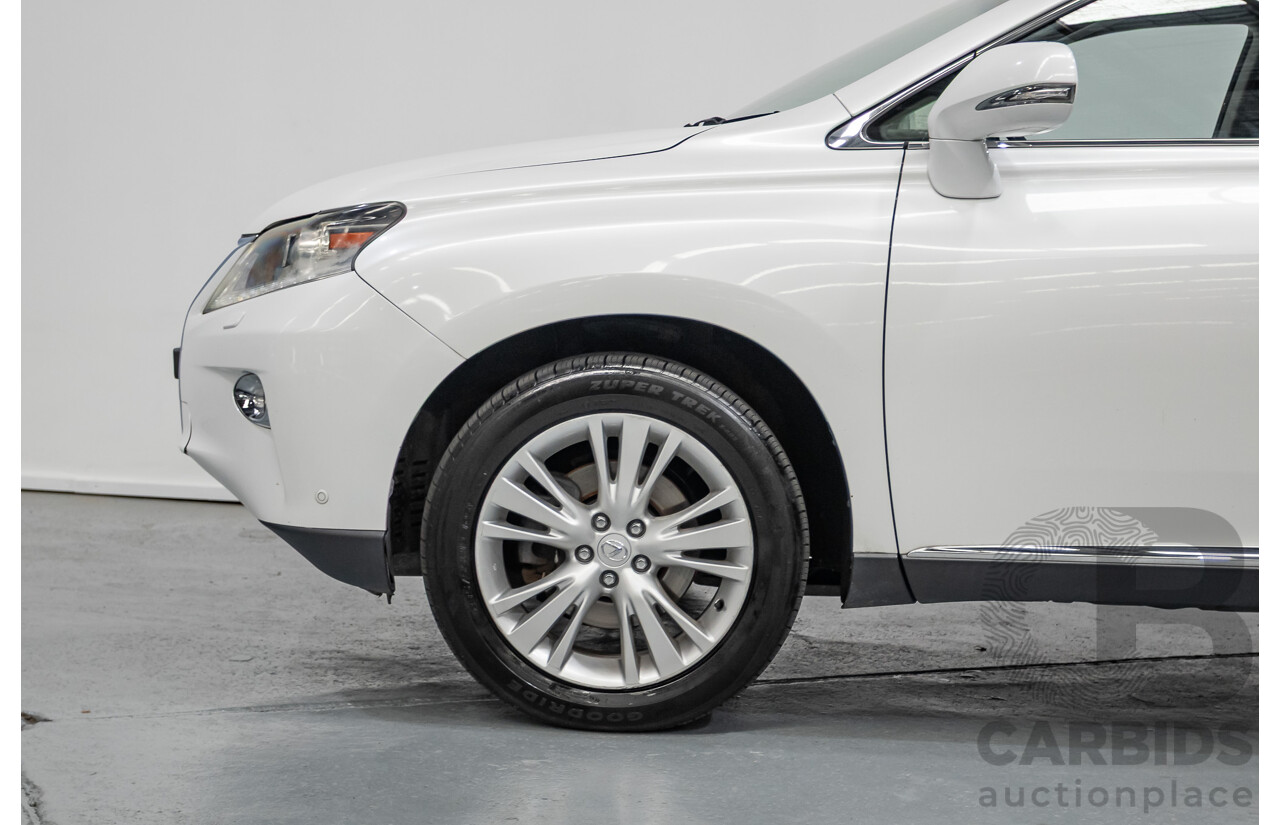 9/2013 Lexus RX350 Luxury GGL15R MY12 4d Wagon White Pearl V6 3.5L