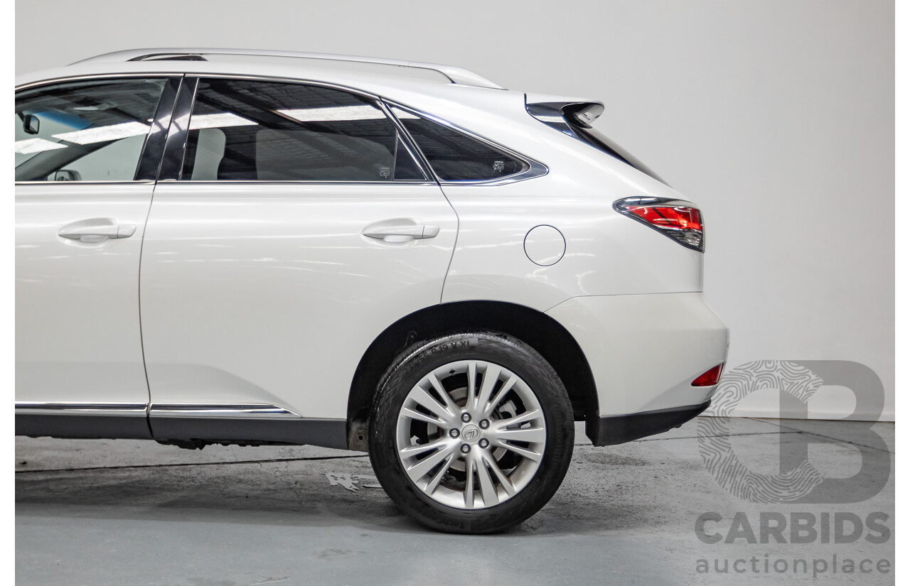 9/2013 Lexus RX350 Luxury GGL15R MY12 4d Wagon White Pearl V6 3.5L