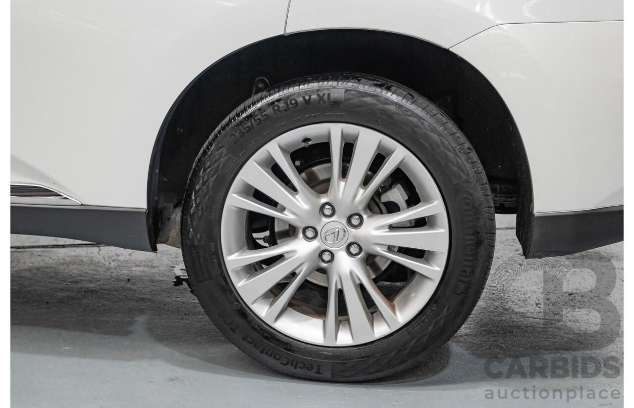 9/2013 Lexus RX350 Luxury GGL15R MY12 4d Wagon White Pearl V6 3.5L