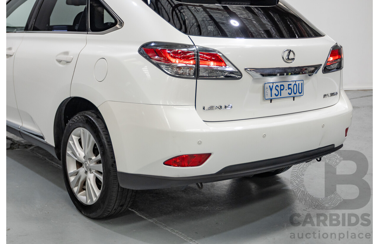 9/2013 Lexus RX350 Luxury GGL15R MY12 4d Wagon White Pearl V6 3.5L