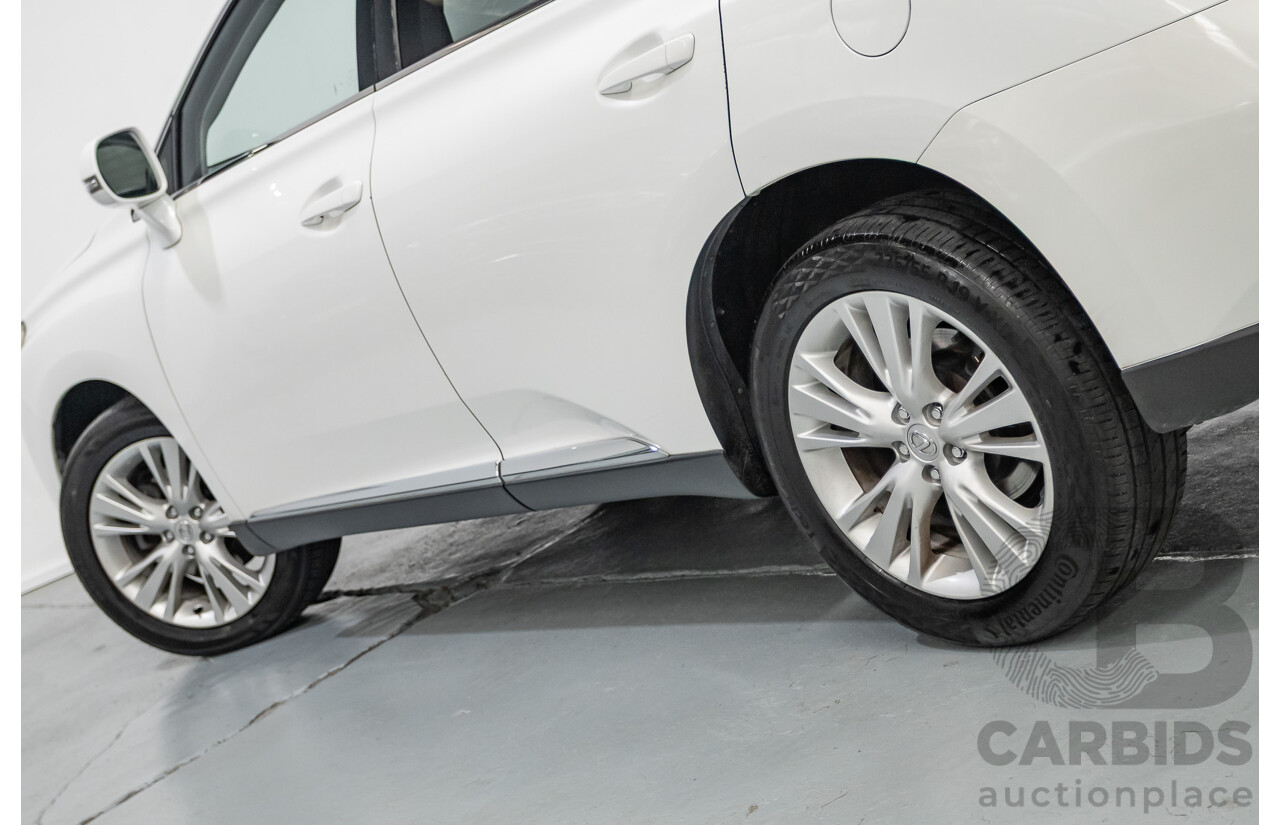 9/2013 Lexus RX350 Luxury GGL15R MY12 4d Wagon White Pearl V6 3.5L