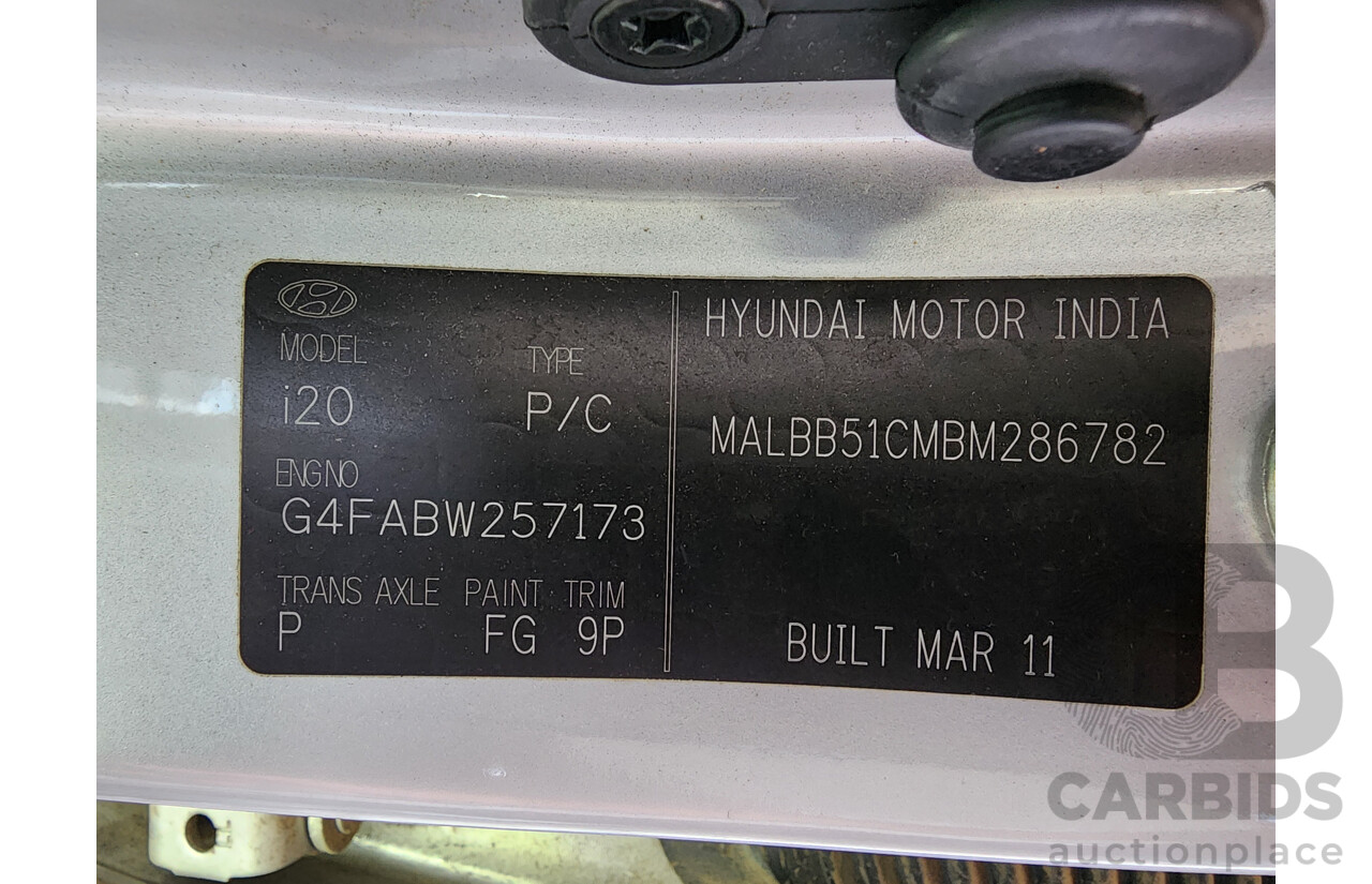 5/2011 Hyundai i20 Active PB MY11 5d Hatchback Silver 1.4L