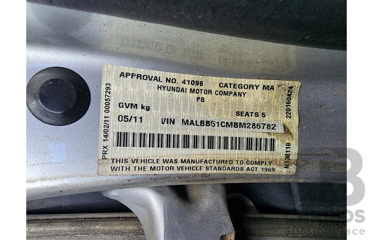 5/2011 Hyundai i20 Active PB MY11 5d Hatchback Silver 1.4L