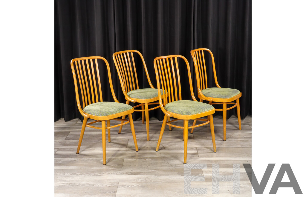 Set of Four Czechoslovakian Bentwood Dining Chairs