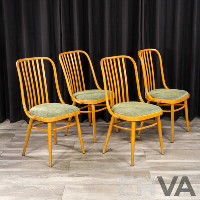 Set of Four Czechoslovakian Bentwood Dining Chairs