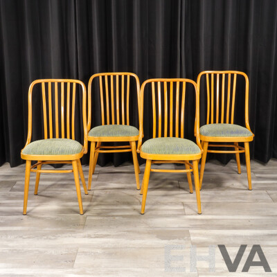 Set of Four Czechoslovakian Bentwood Dining Chairs