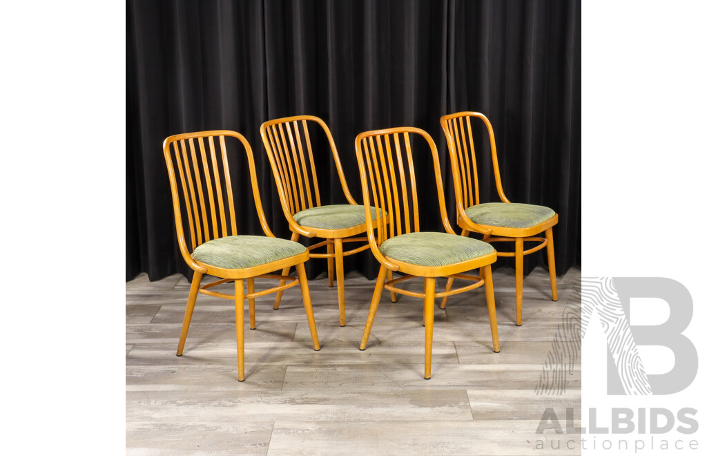 Set of Four Czechoslovakian Bentwood Dining Chairs