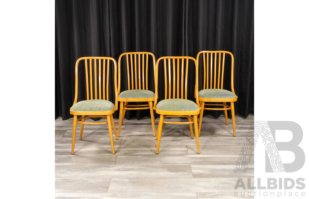 Set of Four Czechoslovakian Bentwood Dining Chairs